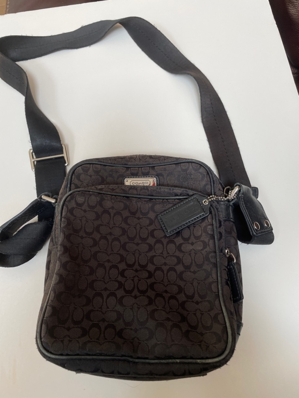 Coach women’s Crossbody Messenger Bag in Dark Brown Signature Print